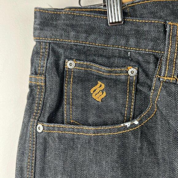 VTG Rocawear Jeans Mens 34 Dark Baggy Y2K Wide Leg Skate Denim Grunge Hip Hop - Picture 5 of 9